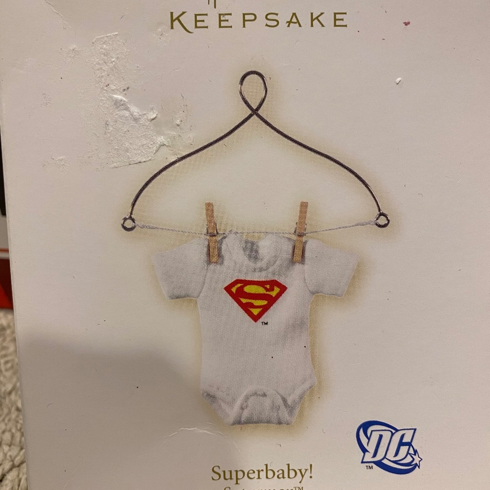 Christmas holiday Hallmark dc superman super baby ornament